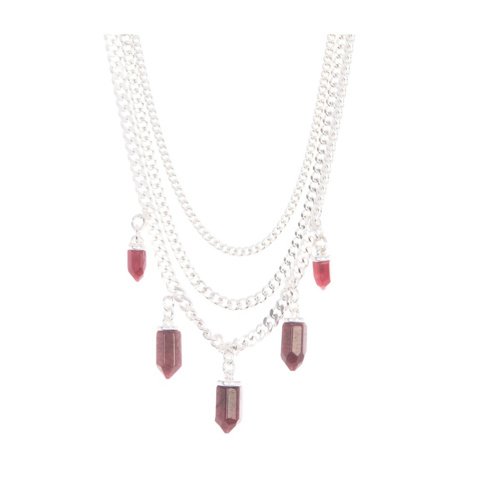 LUCKY BRAND Layered Chain Drop Necklace In Silver